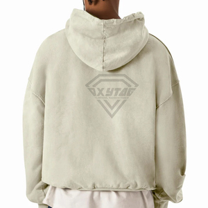 Custom Vintage Wash Fleece Hoodie Blank Oversized Boxy Fit Hoody Heavyweight Cotton Streetwear <b>Pullover</b> <b>Men</b> Clothing Manufacture - Product Image 2