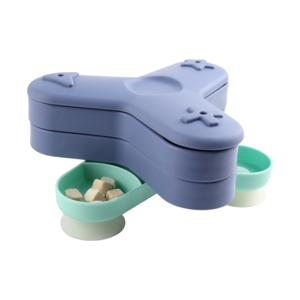 Jouet interactif rond à mâcher pour animaux de compagnie, bol en plastique pour chien avec base à ventouse et design distributeur de nourriture - Product Image 4