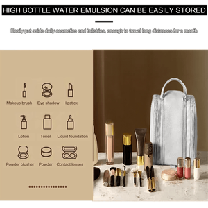 Borsa da Viaggio per Trucchi di Grande Capacità, Organizer Piatto Impermeabile in PU, Borsa per Cosmetici - Product Image 4