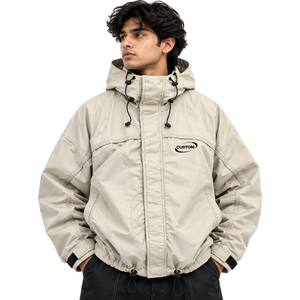 Men Nylon <b>Packable</b> <b>Jacket</b> <b>Lightweight</b> <b>Waterproof</b> Windbreaker Outdoor Travel Hooded Zip Front Breathable Shell Regular Fit - Product Image 2