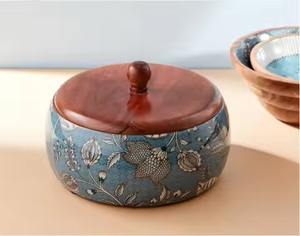 กล่องไม้ทำมืออเนกประสงค์สำหรับเก็บโรตี ชาปาตี ทำจากไม้เนื้อแข็ง - Product Image 4