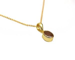 Collier pendentif minimaliste en argent sterling 925 plaqué or 18 carats avec saphir jaune taille coussin et chaîne torsadée, serti clos, cadeau unisexe - Product Image 4