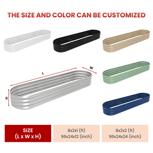 Bac à jardin surélevé galvanisé commercial, design extra long, bacs à jardin pour légumes, vente en gros GB027 - Product Image 2