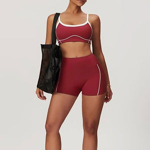 Conjunto de Yoga de Secado Rápido Personalizado para Mujer, Dos Piezas, Short de Spandex, Traje de Yoga Transpirable, Sujetador Deportivo, Ropa de Gimnasio para Entrenamiento - Product Image 5