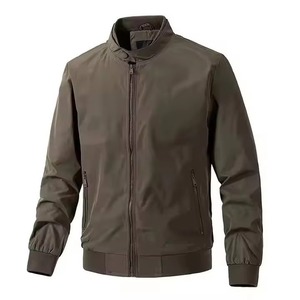 <b>Men</b> Casual Korean Style <b>Jacket</b> Stand Collar Zipper Closure Lightweight 100 Gram <b>Canvas</b> Spring Autumn Fashion Coat - Product Image 3