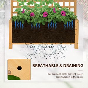 Jardinera de madera amarilla con enrejado para plantas trepadoras, cama de jardín elevada, pantalla de privacidad para patio trasero, macetas y jardineras - Product Image 5