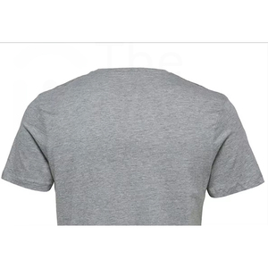 Camiseta de Manga Corta Gris para Hombre, con Estampado Sólido, Cuello Redondo, Corte Regular, Informal, Tejida, 100% Algodón - Product Image 5