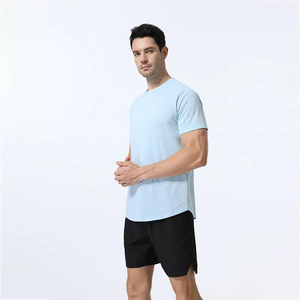 Sports Fitness T-shirt Workout O-neck Casual Loose Short Sleeve Running Training Top Sweat <b>Wick</b> Quick Dry Gym Men's Yoga T-shirt - Product Image 2