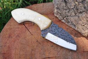 Couteau à dépecer artisanal en acier carbone avec manche en os, couteau de chasse avec étui en cuir, tranchant comme un rasoir, cadeau EDC pour homme - Product Image 6