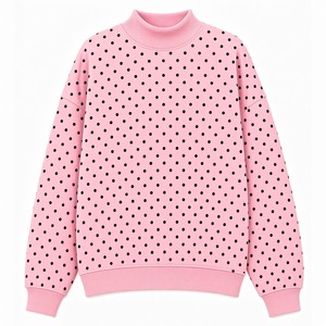 Sweat-shirt personnalisé à col montant pour femme, à pois, décontracté, à manches longues, en tissu doux et respirant, coupe confortable et décontractée - Product Image 2