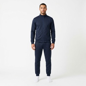 Conjunto Deportivo de Hombre con Cierre, Color Sólido, Manga Larga, Informal, Transpirable, de Poliéster, Estilo Otoñal, Corte Regular, Ropa para Ejercicio - Product Image 1