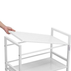 Carrello Portaoggetti in Metallo Bianco Avorio Widen, 3 Ripiani Multifunzionali Staccabili e Pieghevoli per Cucina, Bagno, Soggiorno, Conservazione di Spezie e Alimenti - Product Image 4