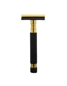 Maquinilla de afeitar chapada en oro puro con revestimiento negro mate - Product Image 1