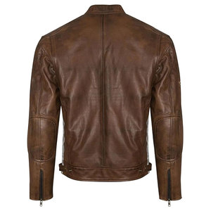 Blouson Moto Vintage en Cuir Personnalisé pour Homme – Hiver, Coupe-Vent, Respirant, Style Harley Racing, Manches Zippées, Fermeture Éclair Avant, Tendance Urbaine - Product Image 4