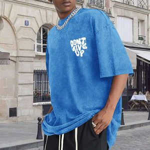 T-shirts unisexes surdimensionnés en coton délavé à l'acide, T-shirts graphiques streetwear, T-shirts vintage d'été, vêtements imprimés lettres positives, hauts - Product Image 2