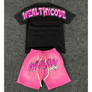 Ensemble 2 pièces personnalisé pour homme : T-shirt et short streetwear graphique oversize imprimé - Product Image 1