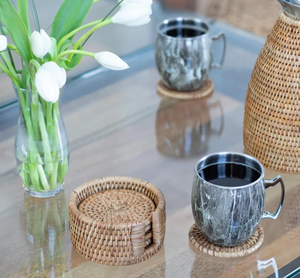Tableware Item New Natural Rattan Coffee Tea Juice <b>Glass</b> <b>Coasters</b> in high demand Tabletop Organizer - Product Image 4
