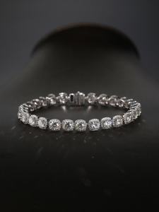Unisex Gold Plated Tennis <b>Bracelet</b> Hip Hop Style Claw Setting Diamond IGI Certified Alloy Jewelry - Product Image 2