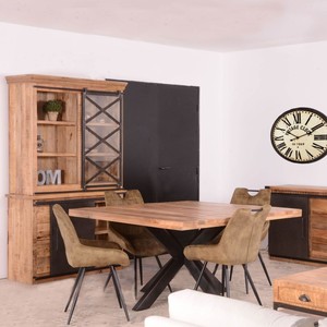 Aparador Vandana Autumn Comfort pequeño de metal y madera maciza de mango con diseño distintivo - Product Image 4