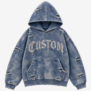 Sudadera con Capucha Bordada Personalizada para Hombre, Estilo Urbano Oversize, Algodón French Terry, Diseño con Bolsillos, Prenda de Otoño - Product Image 5