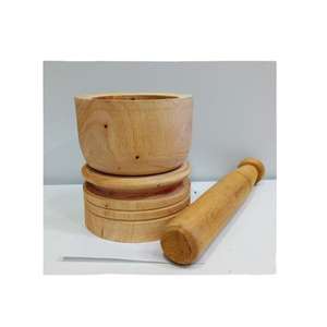Mortier et pilon en bois massif, écologique, fait main, pour herbes et épices, outil de cuisine manuel, 1 pièce - Product Image 2