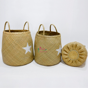 Panier rond en feuilles de palmier, fait main, naturel, écologique, multifonctionnel, pour la maison, l'hôtel et le restaurant - Product Image 5