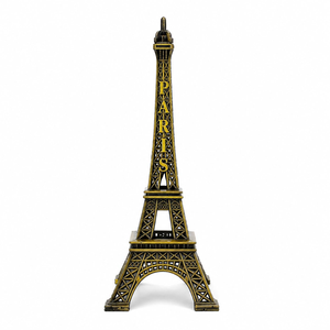 Statue en métal de la Tour Eiffel, finition or antique, objet décoratif, décoration de la Tour de Paris, décoration intérieure, salon, chambre, bureau, étagère, table - Product Image 1