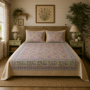 Ensemble de literie 3 pièces en coton 100% de qualité supérieure, imprimé pigmenté classique, taille King (90x108), super doux, respirant, durable, pour usage hôtelier - Product Image 5
