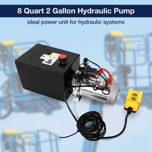 Centralina Idraulica 8 Quart 2 Galloni con Serbatoio Metallico a Doppio Effetto per Pompa Rimorchio Ribaltabile 12V DC - Product Image 3
