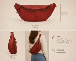 Brown Leather <b>Sling</b> <b>Bag</b> Women Crossbody Chest <b>Bag</b> Soft Genuine Leather Everyday Purse Manufacturer Supplier - Product Image 6