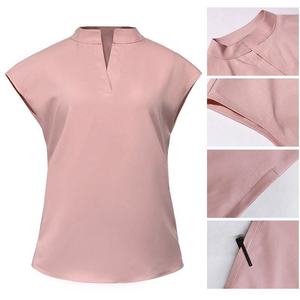 Uniforme Médico Unisex con Cuello en V, Elástico, con Bolsillo con Cierre, Uniforme de Hospital, Tejido de Punto, 100% Algodón Poliéster - Product Image 4