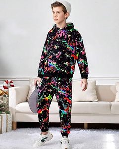 Conjunto de Sudadera con Capucha y Pantalones para Niños, Chándal de Algodón y Forro Polar para Niños y Niñas, Ropa Casual de Invierno y Otoño - Product Image 1