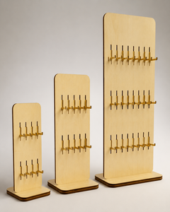 Présentoir à boucles d'oreilles rustique classique en forme de ruche avec étagères en verre LCD, taille personnalisable pour organisateur fonctionnel d'exposition - Product Image 2