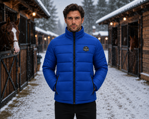 เสื้อเบสเลเยอร์ผู้ชาย Tough Tack สีน้ำเงิน ผ้าโพลีเอสเตอร์น้ำหนักเบา แบบควิลท์ แห้งเร็ว ปิดซิป ทรงหลวม สีพื้น สำหรับกีฬาขี่ม้า - Product Image 2