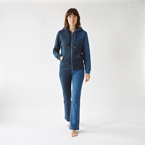 Conjunto Deportivo de Dos Piezas para Mujer, con Pedrería, de Algodón, para Invierno, Sudadera y Pantalones de Dos Tonos, Ropa Casual Transpirable - Product Image 4