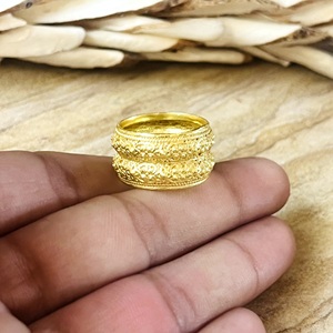 Trendy Design <b>Boho</b> Floral Band <b>Boho</b> Brass <b>Ring</b> for Women 18k Gold Plated Vintage Wide Filigree <b>Ring</b> for Wholesale/OEM/ODM - Product Image 2
