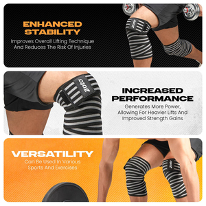 Sangles de soutien pour genoux de musculation personnalisées en gros, antidérapantes et élastiques, pour squats et haltérophilie, destinées aux fournisseurs d'équipements de fitness - Product Image 4