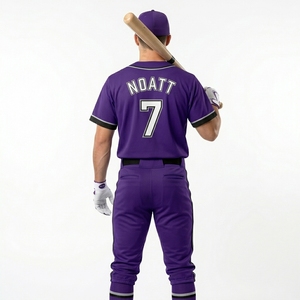 Maillot de baseball personnalisé OEM, col en V, respirant, pas cher, grandes tailles, sublimé. - Product Image 4