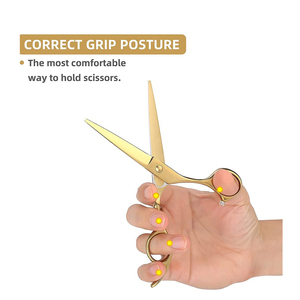 Ciseaux de coiffure professionnels dorés en métal, ciseaux manuels pour la coiffure, pour usage en salon de coiffure - Product Image 3