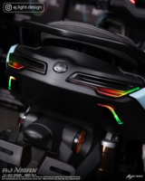 Kit d'éclairage arrière pour moto AJLIGHT DESIGN NMAX V3 Turbo RGB LED à 4 lentilles avec clignotants, éclairage de moto, modernisation personnalisée, garantie 12 mois