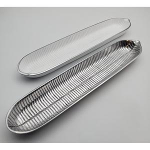 Bandeja Grande Plateada para Dulces de Toffee, Decoración Navideña, Bandejas Decorativas de Metal para Servir, Diseño de Hojas, Precio Económico - Product Image 1