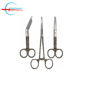 Ensemble de ciseaux infirmiers à imprimé léopard Medipower Instruments et pinces à artères |   Kit de ciseaux médicaux pour pansements en acier inoxydable | - Product Image 4