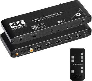 Conmutador HDMI SYONG 4x1 con Extractor de Audio Óptico SPDIF/Coaxial/3.5mm L/R, 1 Salida 4K60Hz, Compatible con HDMI 2.0b HDCP2.2 - Product Image 6