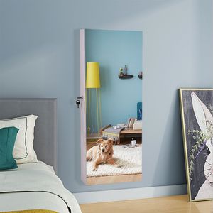 Armadio a Muro con Ante in PVC e Serratura, Organizzatore per Gioielli e Specchio - Product Image 2
