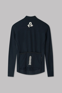 Maillot de cyclisme noir pour homme, manches longues, fermeture éclair intégrale, col montant, léger, haute performance, pour course sur route, tenue d'équipe personnalisée - Product Image 3