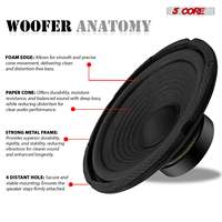 Paire de subwoofers 5 cœurs de 6 pouces 300W pour voiture, 4 ohms, basses profondes, haut-parleur de remplacement