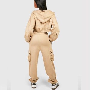 Veste à capuche coupe-vent légère 2-en-1 unie pour l'automne, uniforme de cheerleading pour femmes, 100 % coton, OEM - Product Image 5