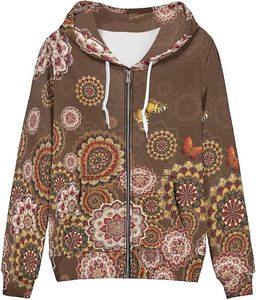 Sudadera con Capucha para Mujer ROMEO INDUSTRY, Chaqueta Casual de Forro Polar para Otoño/Invierno, Diseño Transpirable por Sublimación, 95% Poliéster, 5% Elastano, Tallas XS-5XL - Product Image 1