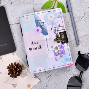 Journal esthétique floral fait main |   Carnet à cadenas vintage A5 avec citations | 100 journaux en papier pour la journalisation et la réflexion personnelle - Product Image 3