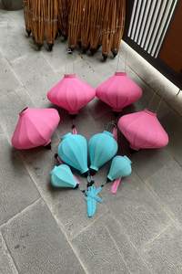 Hoi โคมไฟไม้ไผ่ผ้าลินินสำหรับตกแต่งจากเวียดนาม/อุปกรณ์ปาร์ตี้แขวนโคมไฟผ้าลินินโคมไฟฮอยในเวียดนาม - Product Image 2